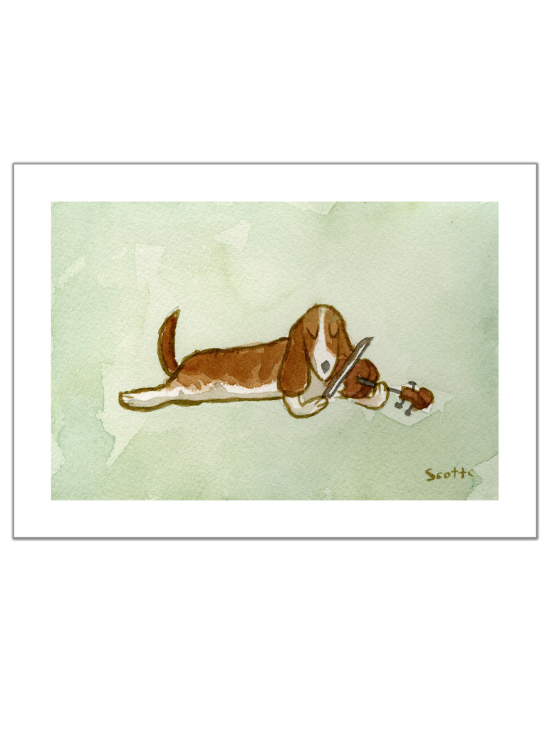 Violin Dog Print 