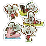 Koala Pool Party Sticker Sheet Koala Pool Party Sticker Sheet