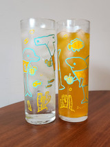 Ocean Life 13.5oz glass photo with water and orange 