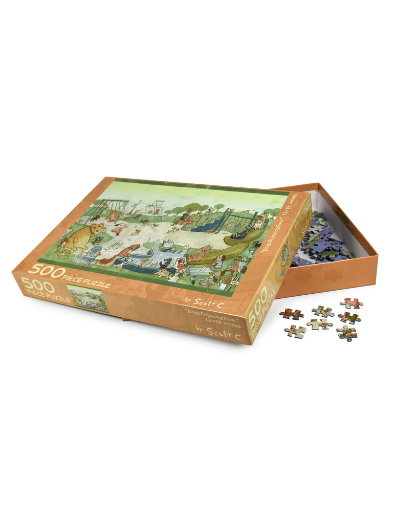 Dogs Enjoying Park 500 Piece Puzzle