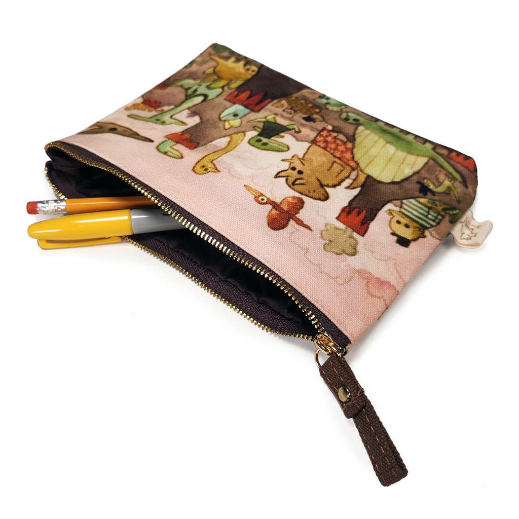 Scott C Dino Days pouch zipper and inner detail