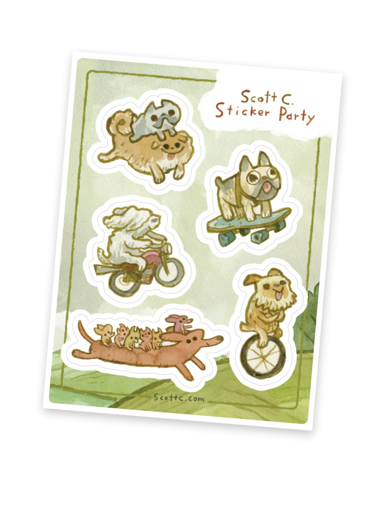 Dogs-on-the-Go Sticker Sheet